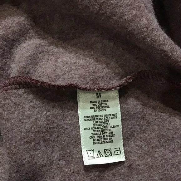 Aeropostale Women's Hoodie Medium Maroon Super Soft Inside Pullover - Picture 6 of 9